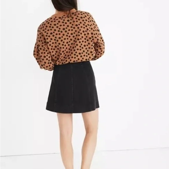 Madewell Metropolis Snap Black Denim Skirt - Picture 2 of 11